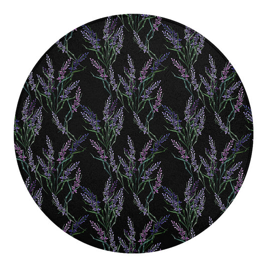 Embroidery Lavender Pattern Print Round Blanket