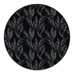 Embroidery Lavender Pattern Print Round Floor Mat
