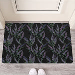 Embroidery Lavender Pattern Print Rubber Doormat