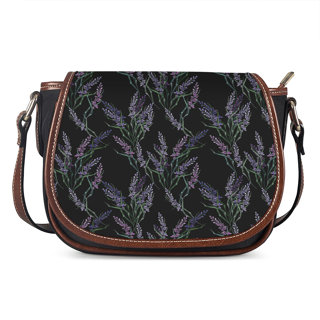 Embroidery Lavender Pattern Print Saddle Bag