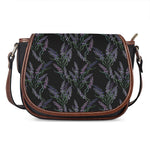 Embroidery Lavender Pattern Print Saddle Bag