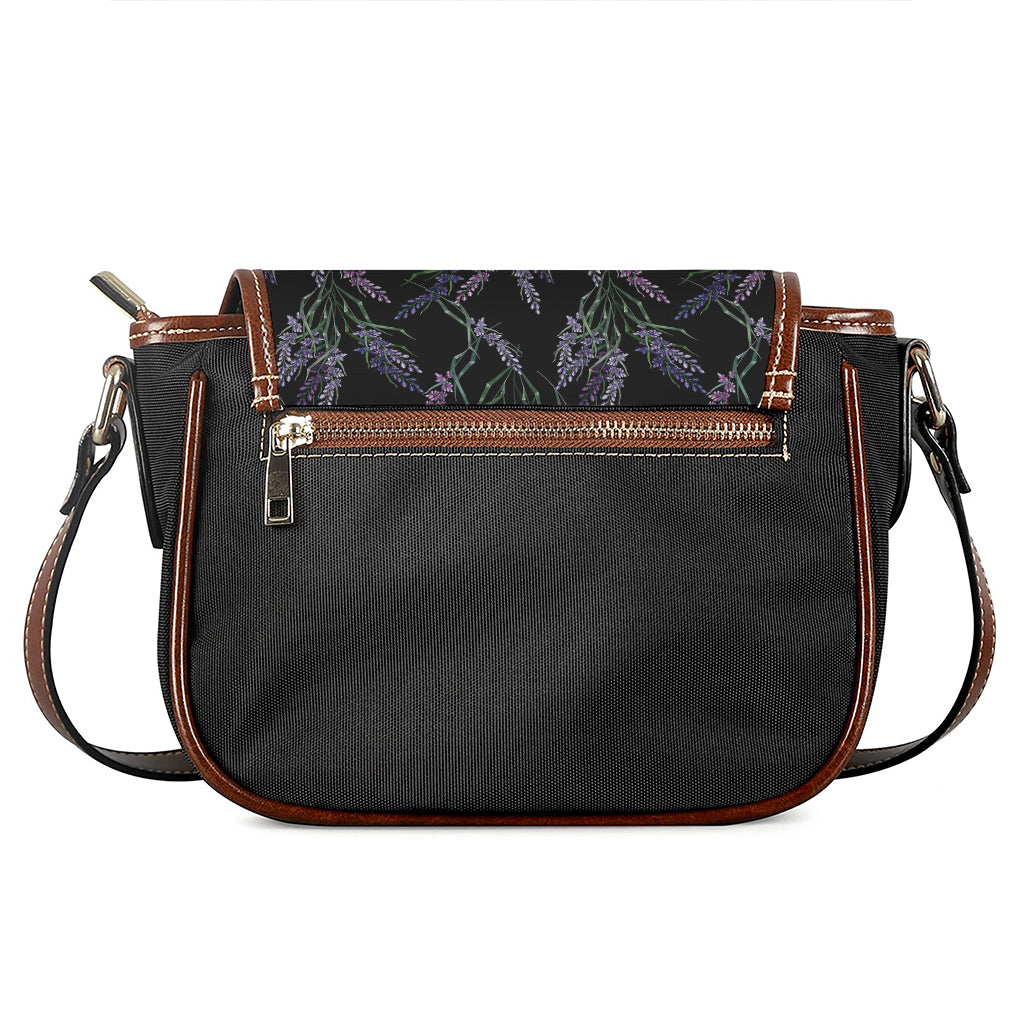 Embroidery Lavender Pattern Print Saddle Bag