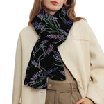 Embroidery Lavender Pattern Print Scarf