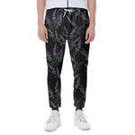 Embroidery Lavender Pattern Print Scuba Joggers