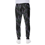 Embroidery Lavender Pattern Print Scuba Joggers