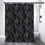 Embroidery Lavender Pattern Print Shower Curtain