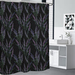 Embroidery Lavender Pattern Print Shower Curtain