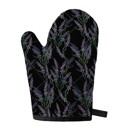 Embroidery Lavender Pattern Print Single Oven Mitt