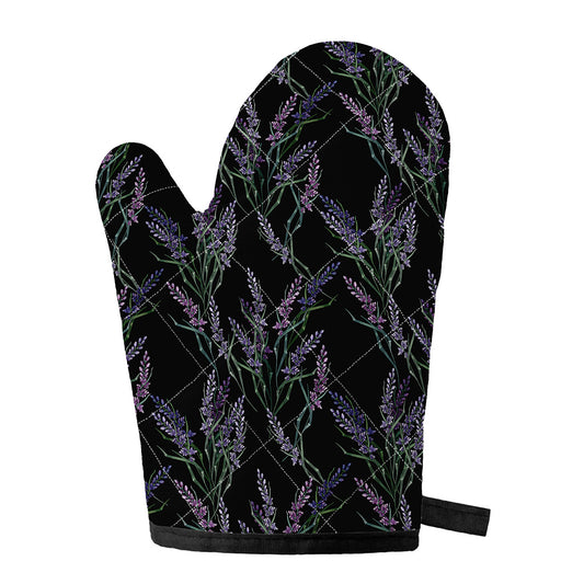 Embroidery Lavender Pattern Print Single Oven Mitt