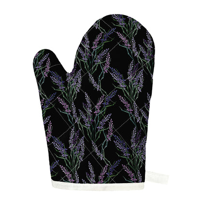 Embroidery Lavender Pattern Print Single Oven Mitt