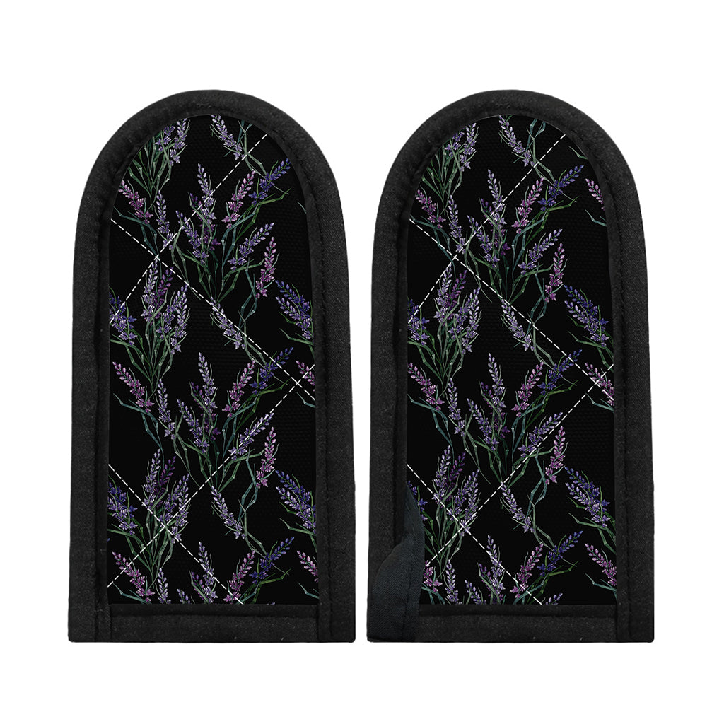Embroidery Lavender Pattern Print Skillet Handle Cover