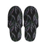 Embroidery Lavender Pattern Print Slippers