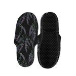 Embroidery Lavender Pattern Print Slippers