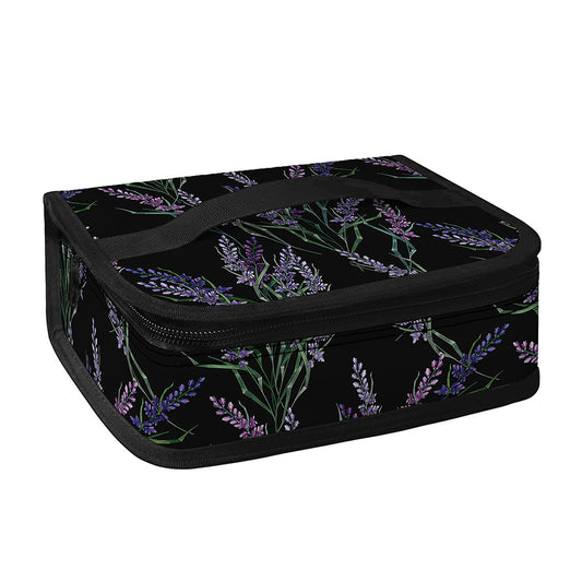 Embroidery Lavender Pattern Print Small Lunch Bag