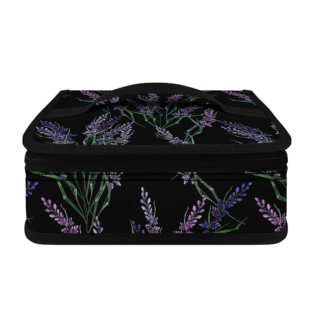 Embroidery Lavender Pattern Print Small Lunch Bag