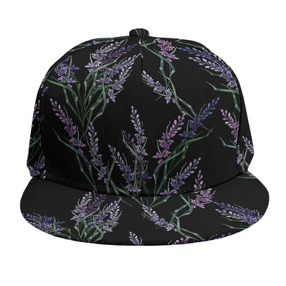 Embroidery Lavender Pattern Print Snapback Cap