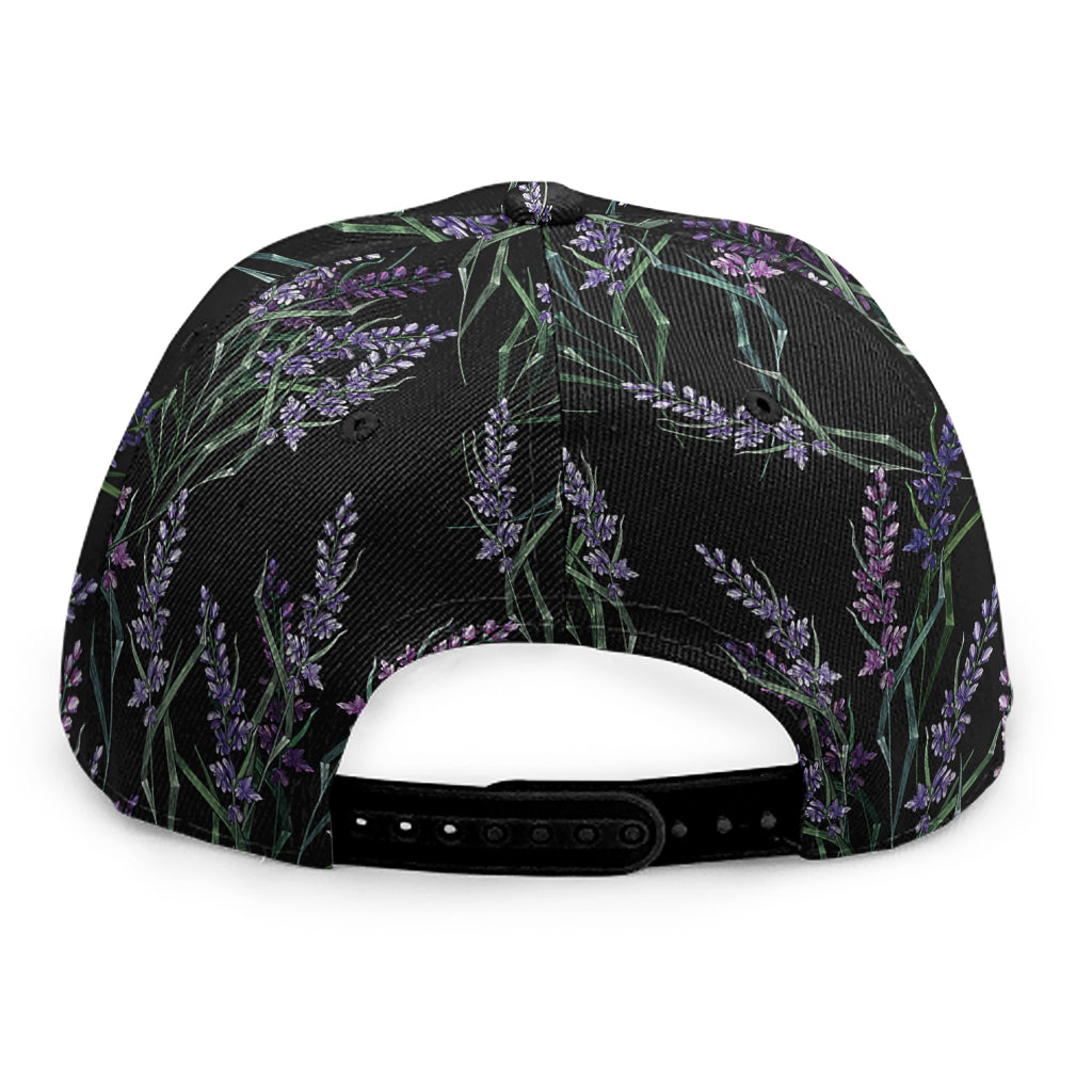 Embroidery Lavender Pattern Print Snapback Cap