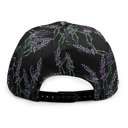 Embroidery Lavender Pattern Print Snapback Cap