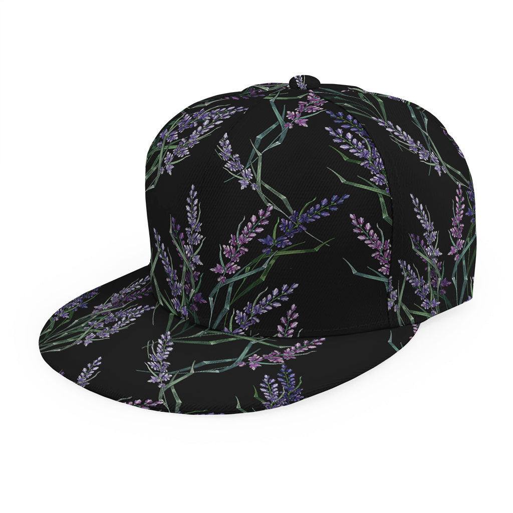 Embroidery Lavender Pattern Print Snapback Cap