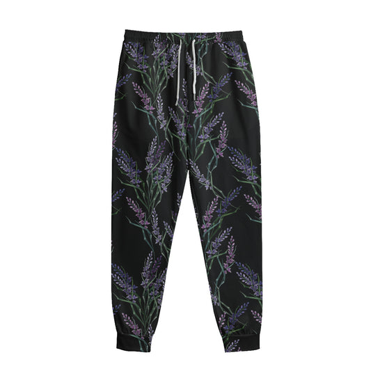 Embroidery Lavender Pattern Print Sweatpants