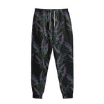 Embroidery Lavender Pattern Print Sweatpants