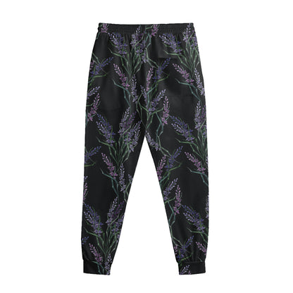 Embroidery Lavender Pattern Print Sweatpants