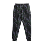 Embroidery Lavender Pattern Print Sweatpants