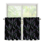 Embroidery Lavender Pattern Print Tier Curtains