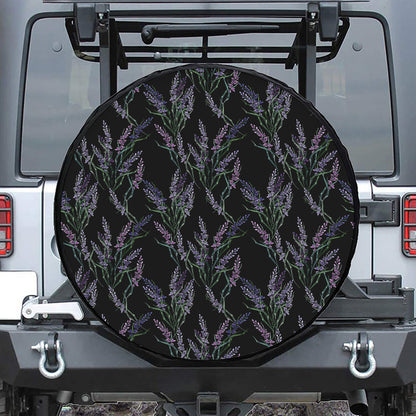 Embroidery Lavender Pattern Print Tire Cover