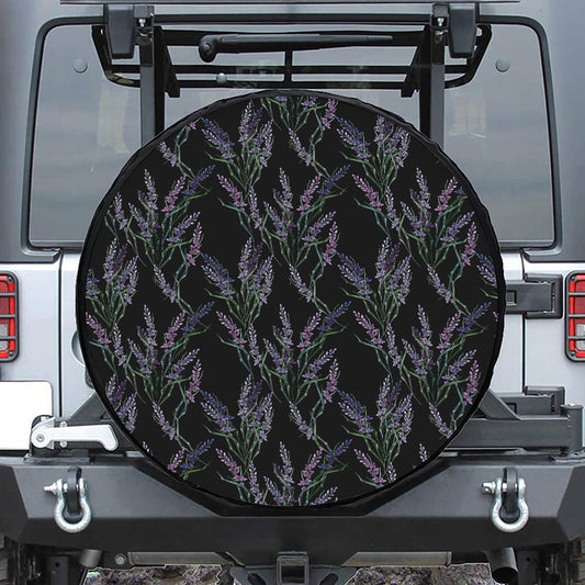 Embroidery Lavender Pattern Print Tire Cover