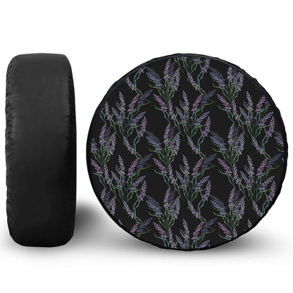 Embroidery Lavender Pattern Print Tire Cover