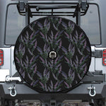 Embroidery Lavender Pattern Print Tire Cover With Camera Hole