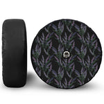 Embroidery Lavender Pattern Print Tire Cover With Camera Hole