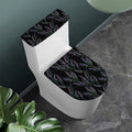 Embroidery Lavender Pattern Print Toilet Lid And Tank Cover Set
