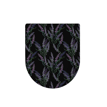 Embroidery Lavender Pattern Print Toilet Lid Cover