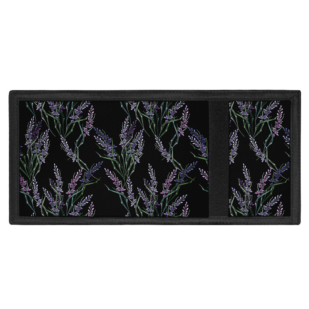 Embroidery Lavender Pattern Print Trifold Wallet