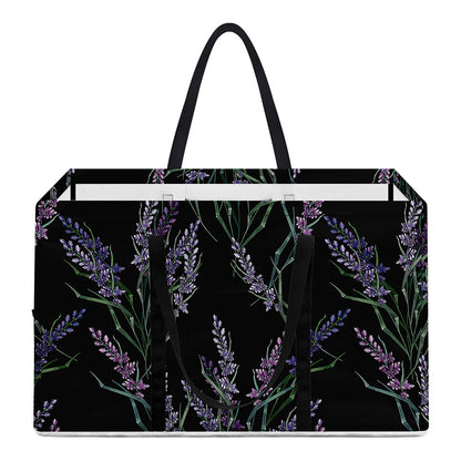 Embroidery Lavender Pattern Print Utility Tote Bag