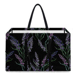 Embroidery Lavender Pattern Print Utility Tote Bag