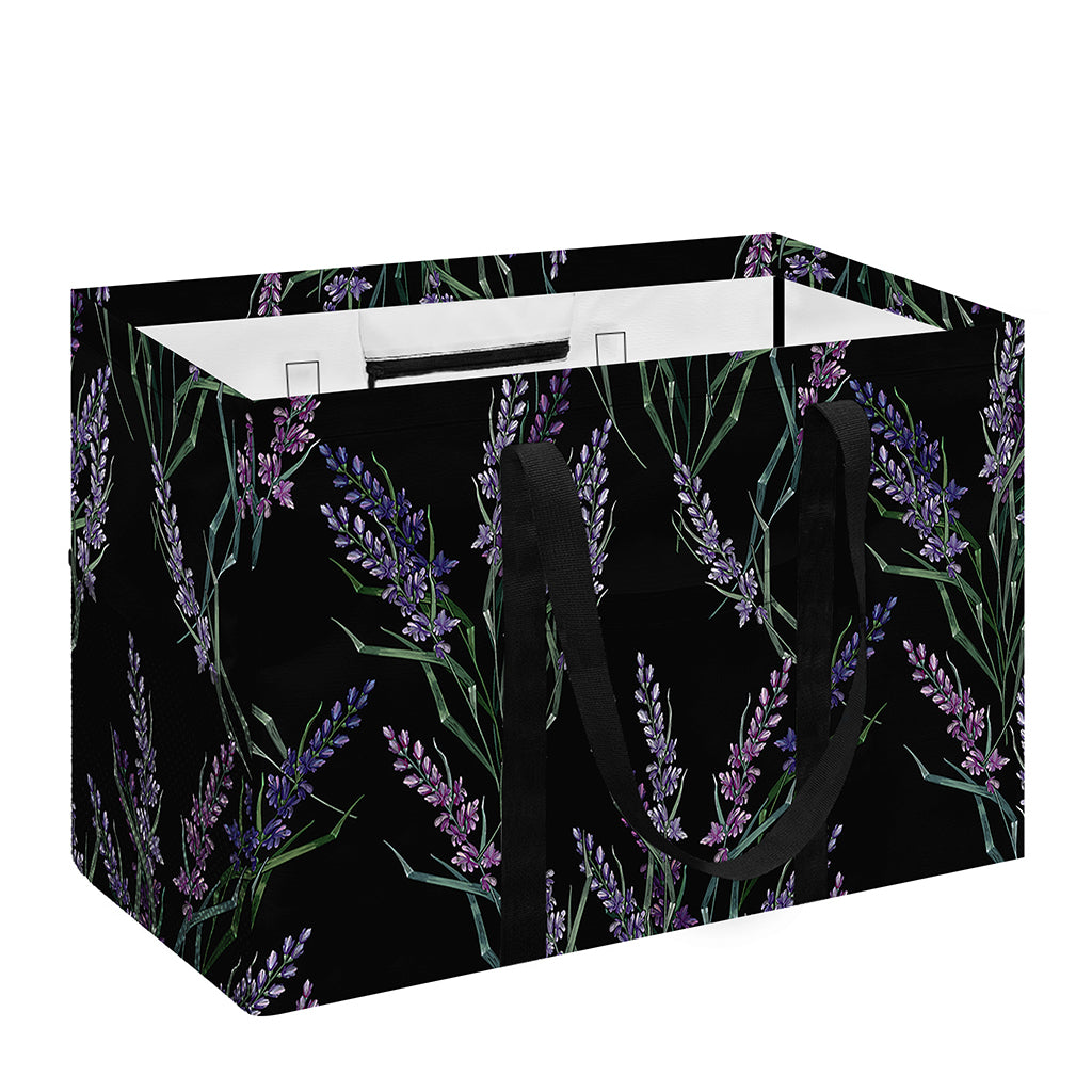 Embroidery Lavender Pattern Print Utility Tote Bag