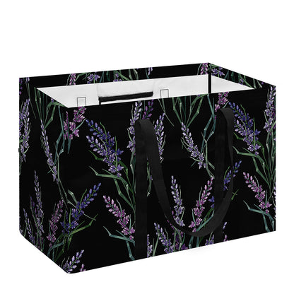 Embroidery Lavender Pattern Print Utility Tote Bag