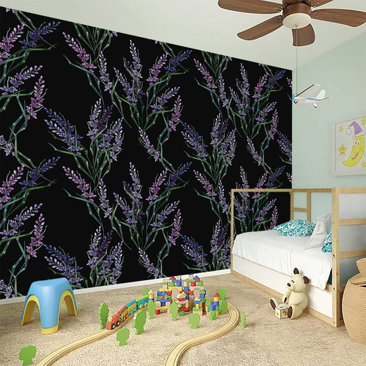 Embroidery Lavender Pattern Print Wall Sticker