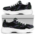 Embroidery Lavender Pattern Print White Chunky Shoes