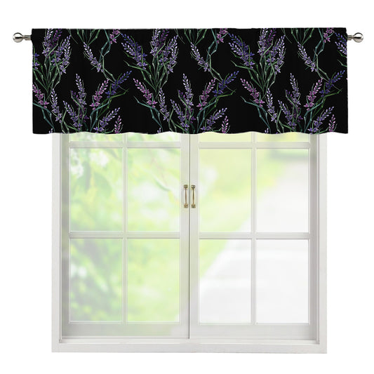 Embroidery Lavender Pattern Print Window Valance