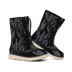 Embroidery Lavender Pattern Print Winter Boots
