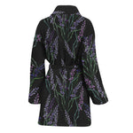 Embroidery Lavender Pattern Print Women's Bathrobe