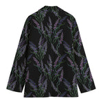 Embroidery Lavender Pattern Print Women's Blazer