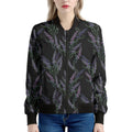 Embroidery Lavender Pattern Print Women's Bomber Jacket