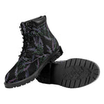 Embroidery Lavender Pattern Print Work Boots