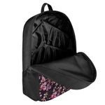 Embroidery Orchid Flower Pattern Print 17 Inch Backpack
