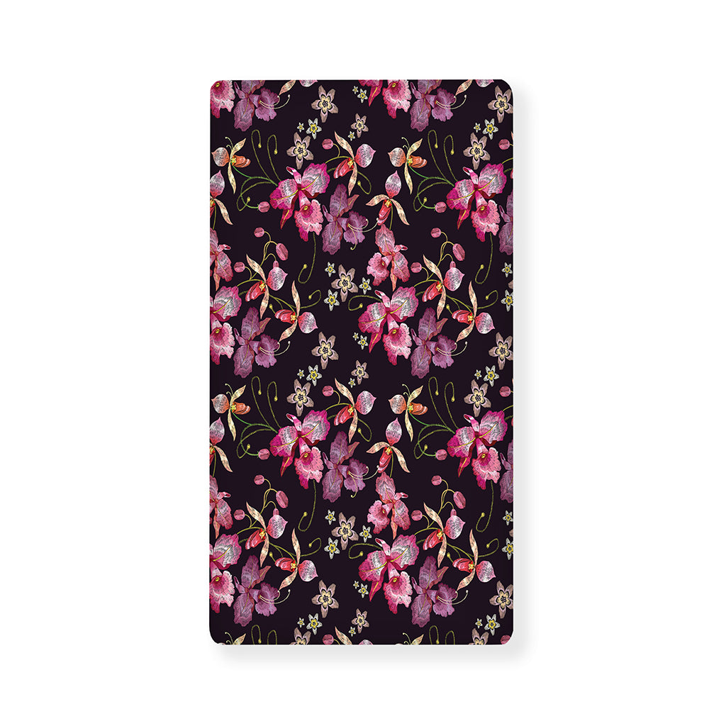 Embroidery Orchid Flower Pattern Print Baby Crib Sheet